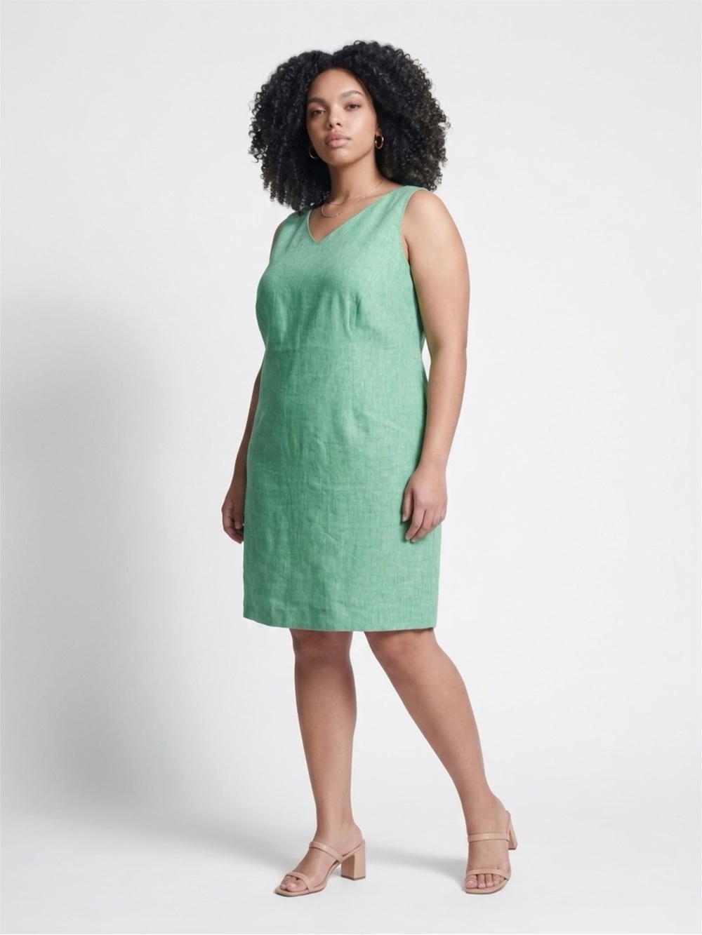 Talbots Mint Green V-Neck Sleeveless Dress